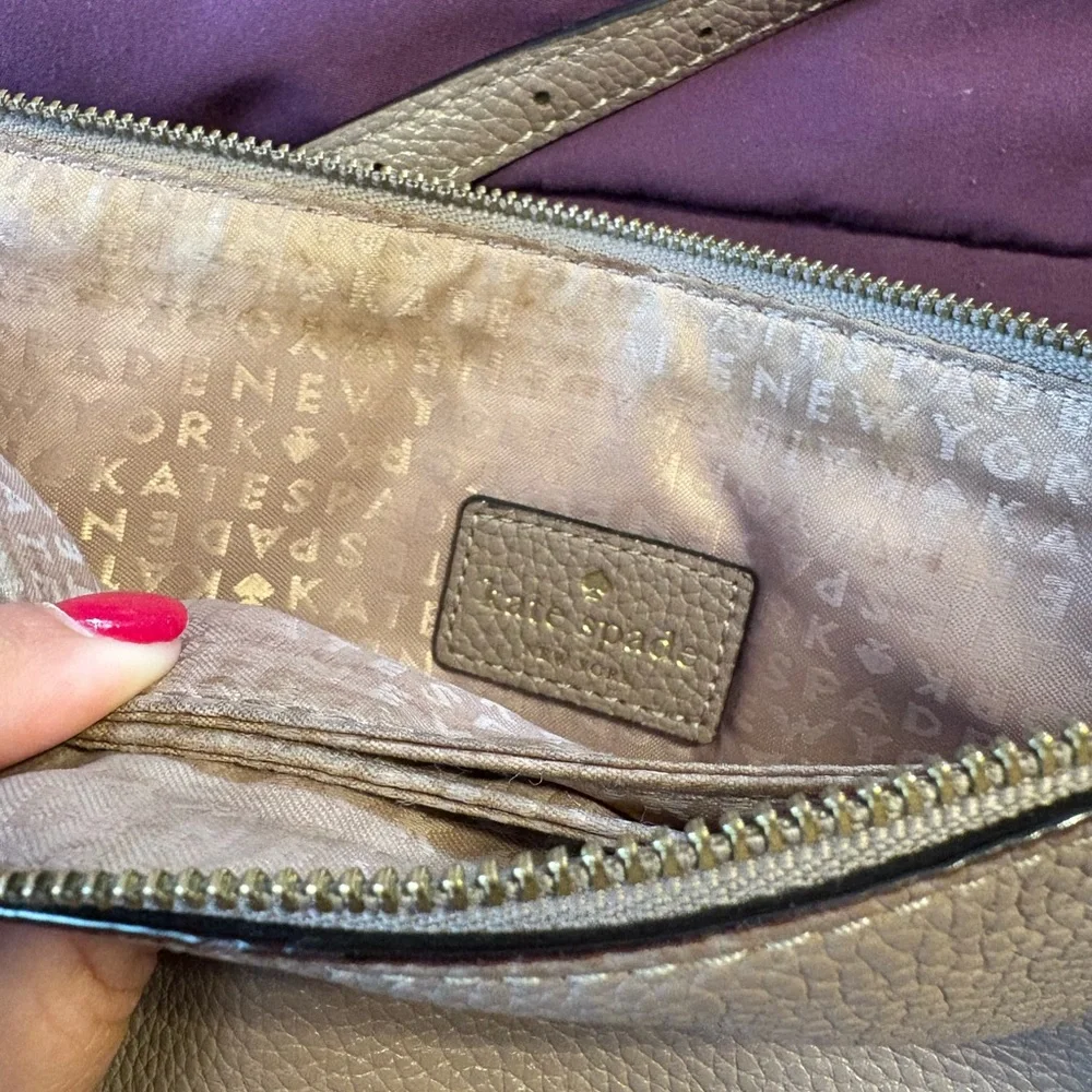 Kate Spade Taupe Leather Crossbody Bag